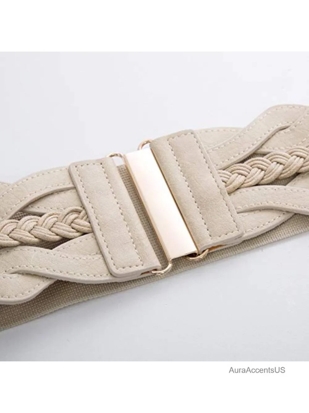 Wide Elastic Vintage Stretchy Cinch Belt for Dresses - 3 inch